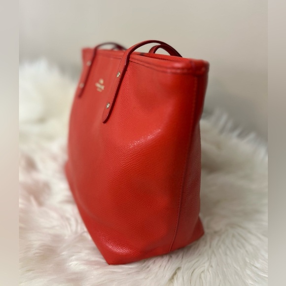 Coach #F37785 Vibrant Red Tote Bag - Picture 10 of 13
